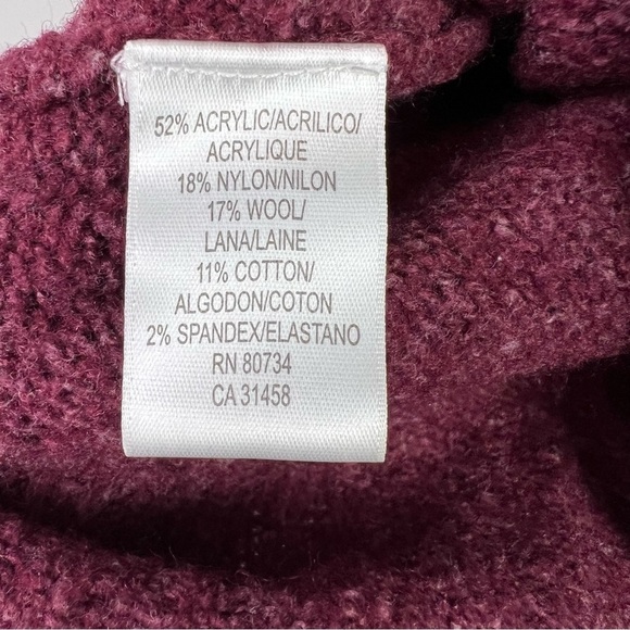 BCBGMAXAZRIA Womens Pullover Sweater Red Heathered Ribbed Acrylic Blend M - Picture 5 of 8